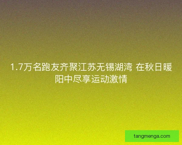 1.7万名跑友齐聚江苏无锡湖湾 在秋日暖阳中尽享运动激情
