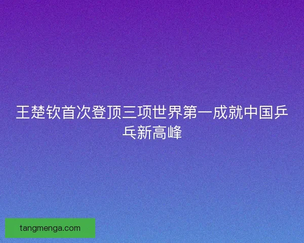 王楚钦首次登顶三项世界第一成就中国乒乓新高峰